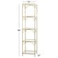 Maple and Jade 4-Shelf Storage Shelving Unit in Satin Gold and Clear, , large