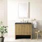 James Martin Vanities Hudson 36" Single Bathroom Vanity in Light Natural Oak with 3 cm Parisien Bleu Quartz Top and Rectangular Sink, , large
