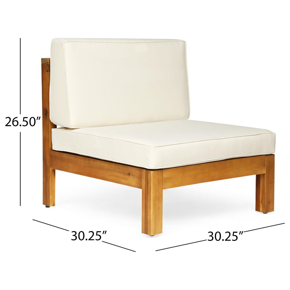 Noble House Kaena 5-Piece Stationary Patio L-Shaped Sectional Sofa Set in Beige, , large
