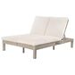 HOMLUX Patio 2-Person Chaise Lounge with Folding Side Tables and Gray Frame in Beige, , large
