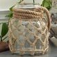 Maple and Jade 9" Decorative Indoor/Outdoor Candle Lantern with Rope Handle in Clear and Brown, , large