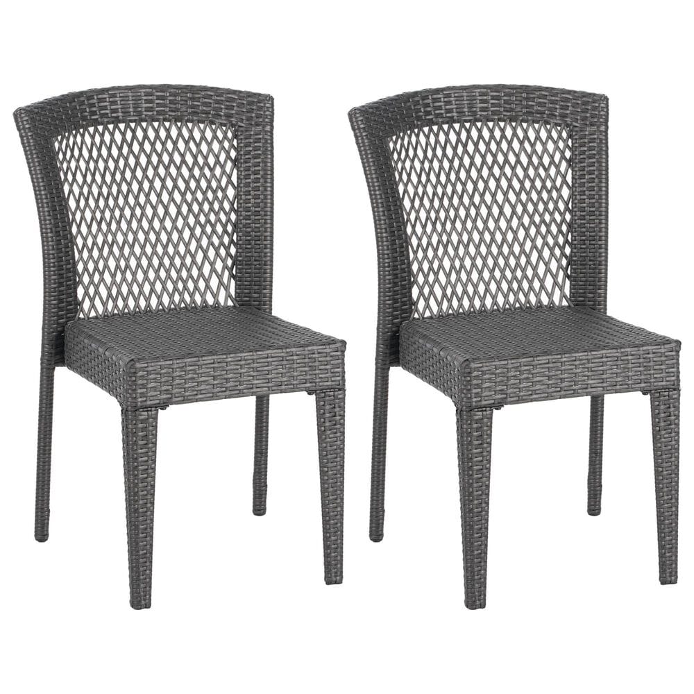 Hearth and Haven Farley Outdoor Side Chair in Gray &#40;Set of 2&#41;, , large