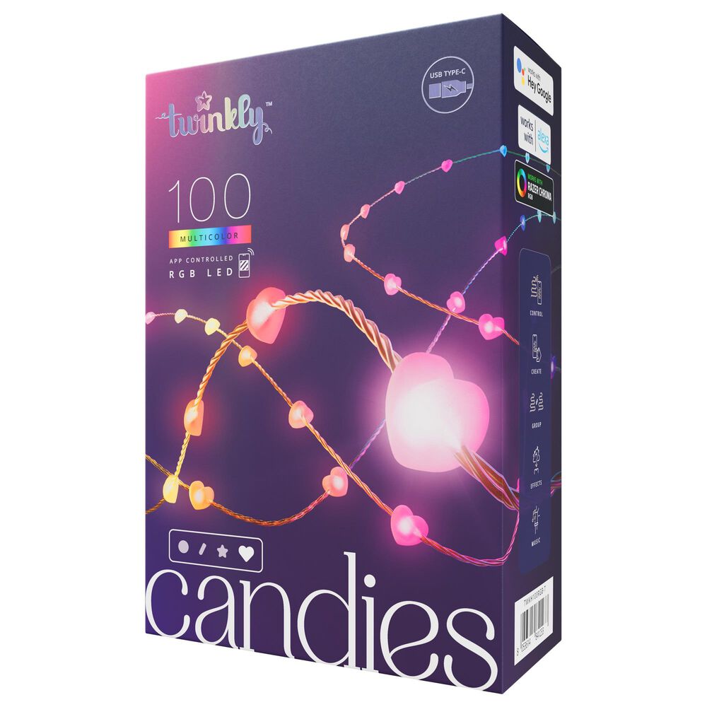 Twinkly Candies 100 LED 8MM Heart Shape in Multicolor, , large