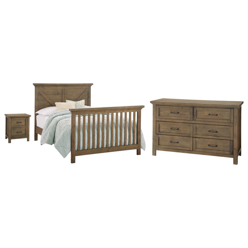 Eastern Shore Westfield 3 Piece Full Platform Panel Bedroom Set with Dresser and Nightstand in Harvest Brown, , large