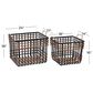 Maple and Jade Storage Basket with Handles in Matte Black and Brown (Set of 2), , large