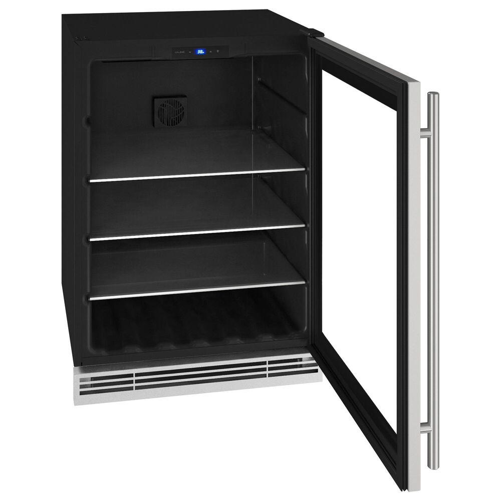 U-Line 5.7 Cu. Ft. Beverage Center with Glass Door in Stainless Steel, , large