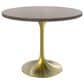 Leisuremod LeisureMod Verve Collection 36 Round Dining Table, Brushed Gold Base with Dark Maple MDF Top, , large