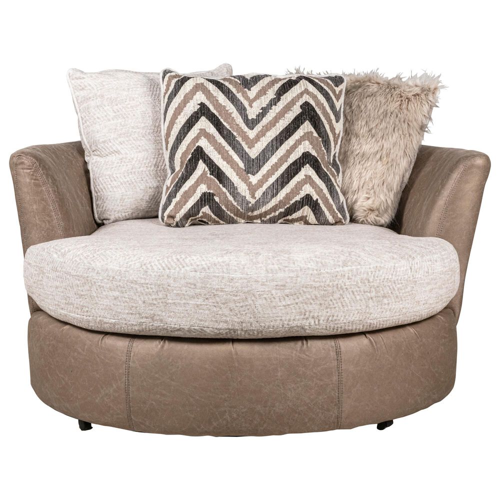 Albany Furniture Zaftig Swivel Chair in Parchment Shop NFM