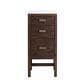 James Martin Vanities Addison 15" Base Cabinet in Mid Century Acacia with 3 cm White Zeus Quartz Top, , large