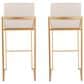 Lumisource Fuji High Back Barstool with Beige Fabric in Gold (Set of 2), , large