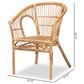 Baxton Studio Alleta Arm Chair in Natural Brown (Set of 2), , large