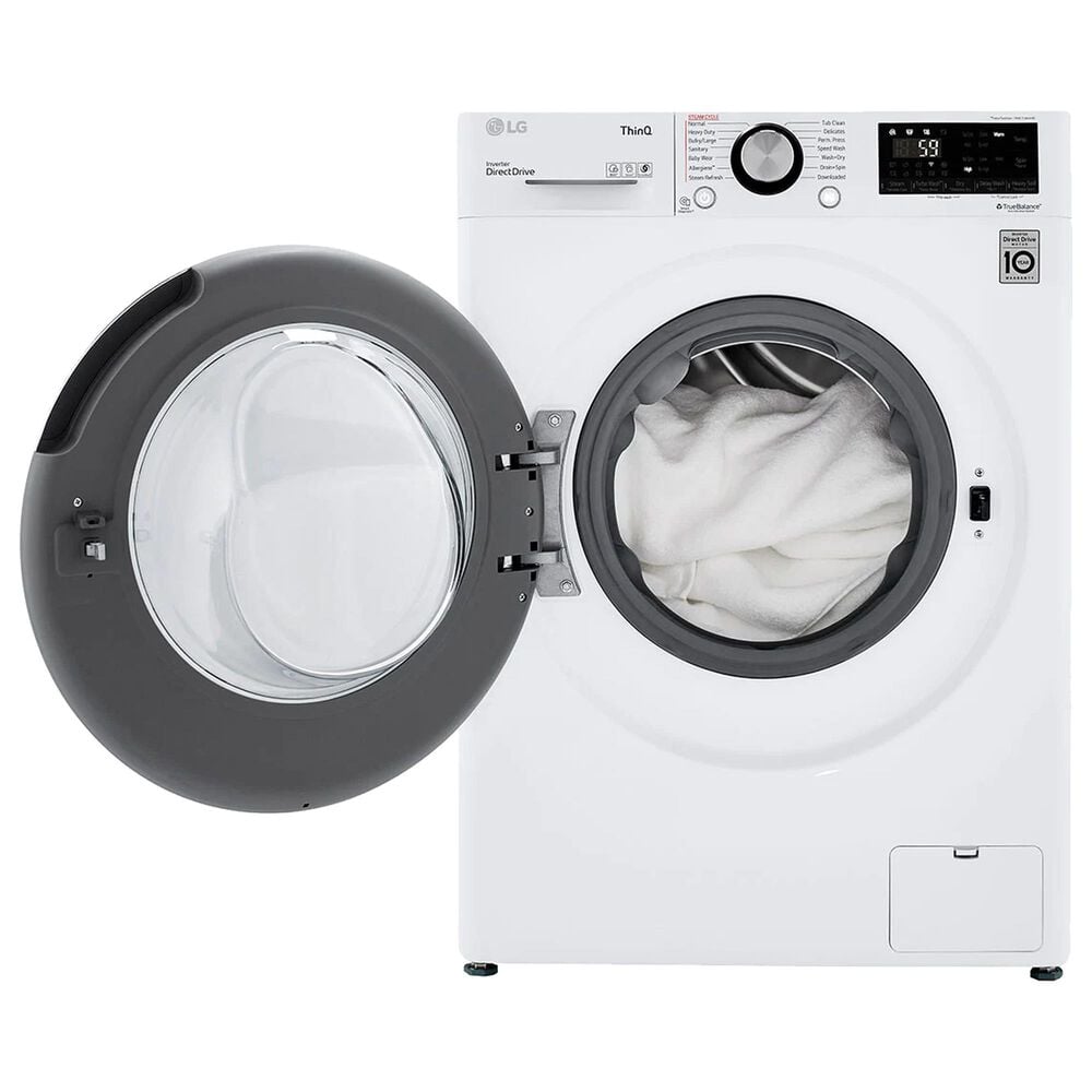 LG 2.4 Cu.Ft. Smart Wi-fi Enabled Compact Front Load All-In-One Washer and Dryer Combo in White, , large