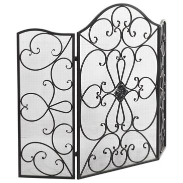 Maple and Jade 49" x 36" Fireplace Screen in Black, , large