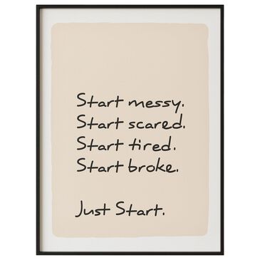 HOMLUX 24" x 18" Just Start Canvas Art in Black, , large