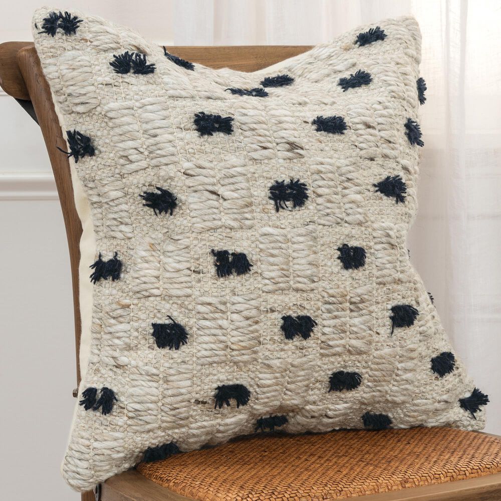 Rizzy Home Polka Dot 20" Pillow Cover in Natural, , large