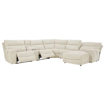 Signature Design by Ashley Critic"s Corner 6-Piece Right Arm Facing Power Reclining Sectional with Chaise in Parchment, , large