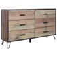 New Heritage Design Elk River 6-Drawer Dresser in Rustic Brown, , large