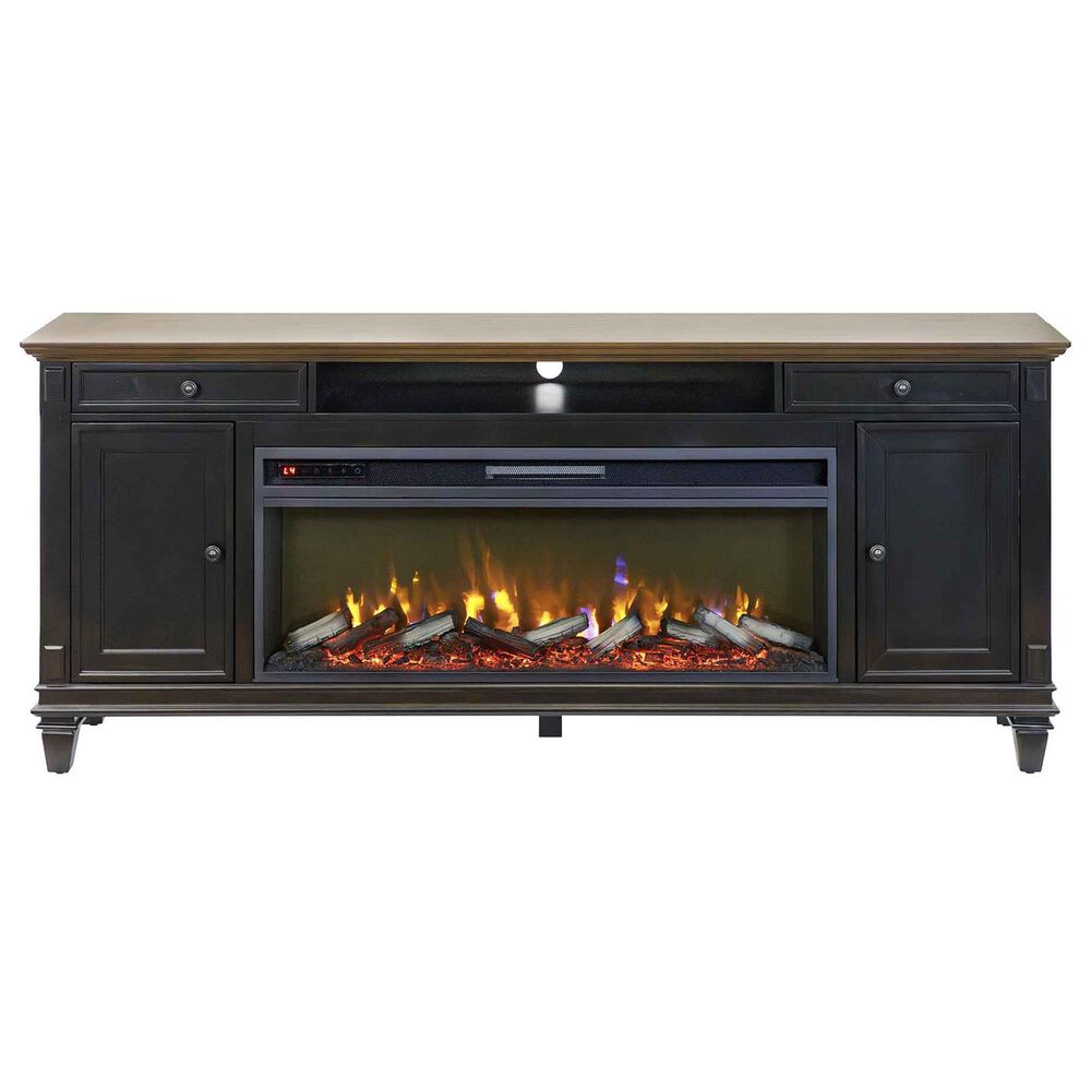 Wycliff Bay Hartford 75&quot; Fireplace TV Stand in Black and Gray, , large