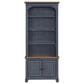 Legends Home Americana 2-Piece Executive Desk with Bookcase Pier Set in Corduroy Blue and Whiskey, , large