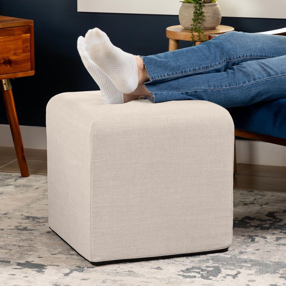 Jaxx Monroe Small Ottoman in Mist Light Grey, , large