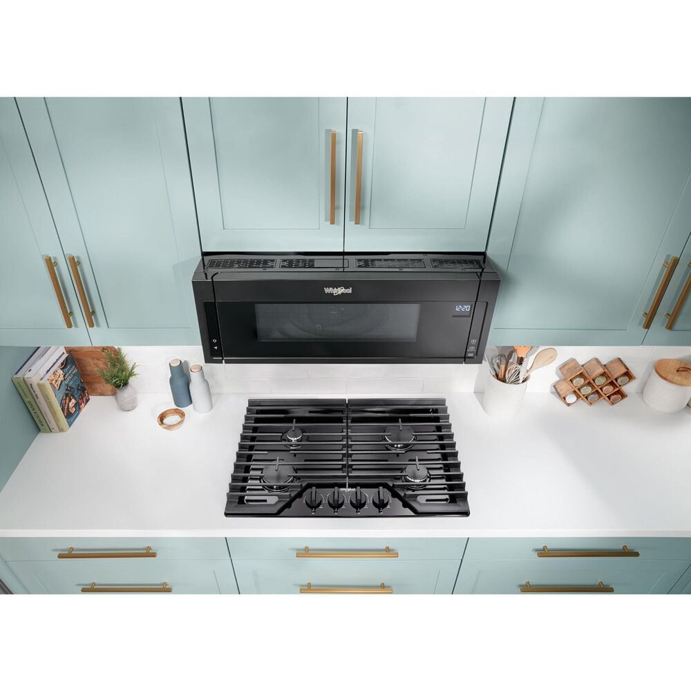 Whirlpool 1.1 Cu. Ft. 1000 watt Low Profile Microwave Hood Combination in Black, , large