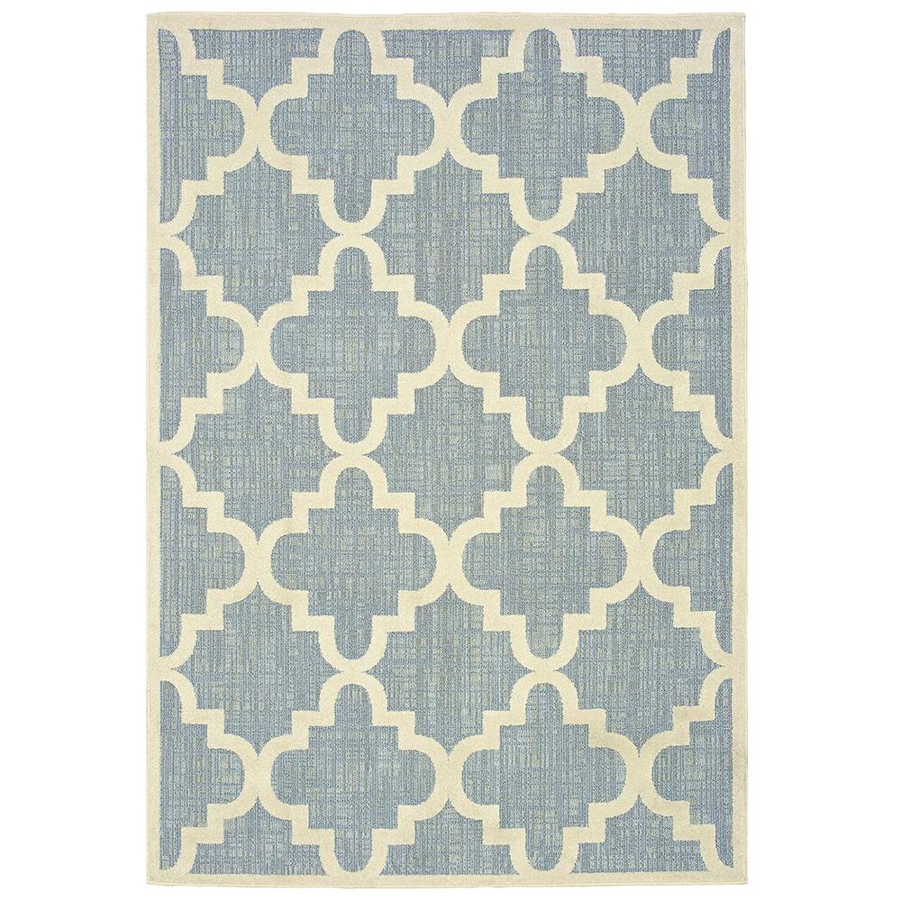 Oriental Weavers Barbados 6437J 5"3" x 7"6" Blue and Ivory Area Rug, , large