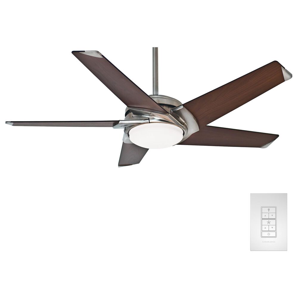 Hunter Stealth DC 54" Ceiling Fan with LED Light in Brushed Nickel, , large