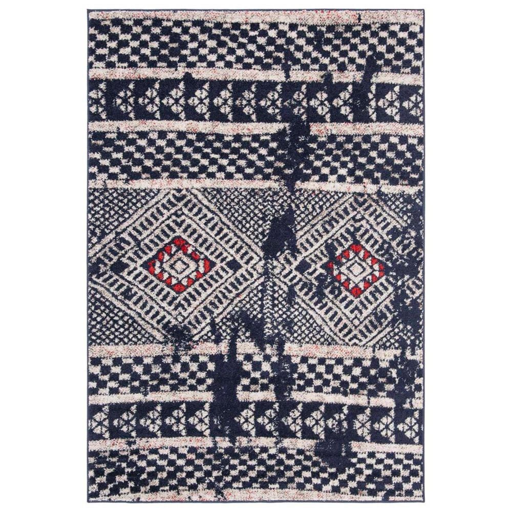 Safavieh Adirondack ADR202N 5"1" x 7"6" Vintage Navy and Light Grey Area Rug, , large
