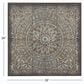 Maple and Jade 36" x 36" Square Embossed Floral Home Wall Decor in Weathered Gray and Dark Silver, , large