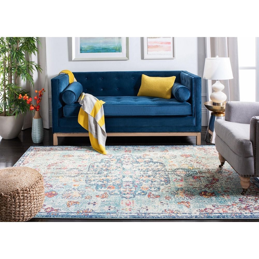Safavieh Madison MAD447K 4&#39; x 6&#39; Navy and Light Blue Area Rug, , large