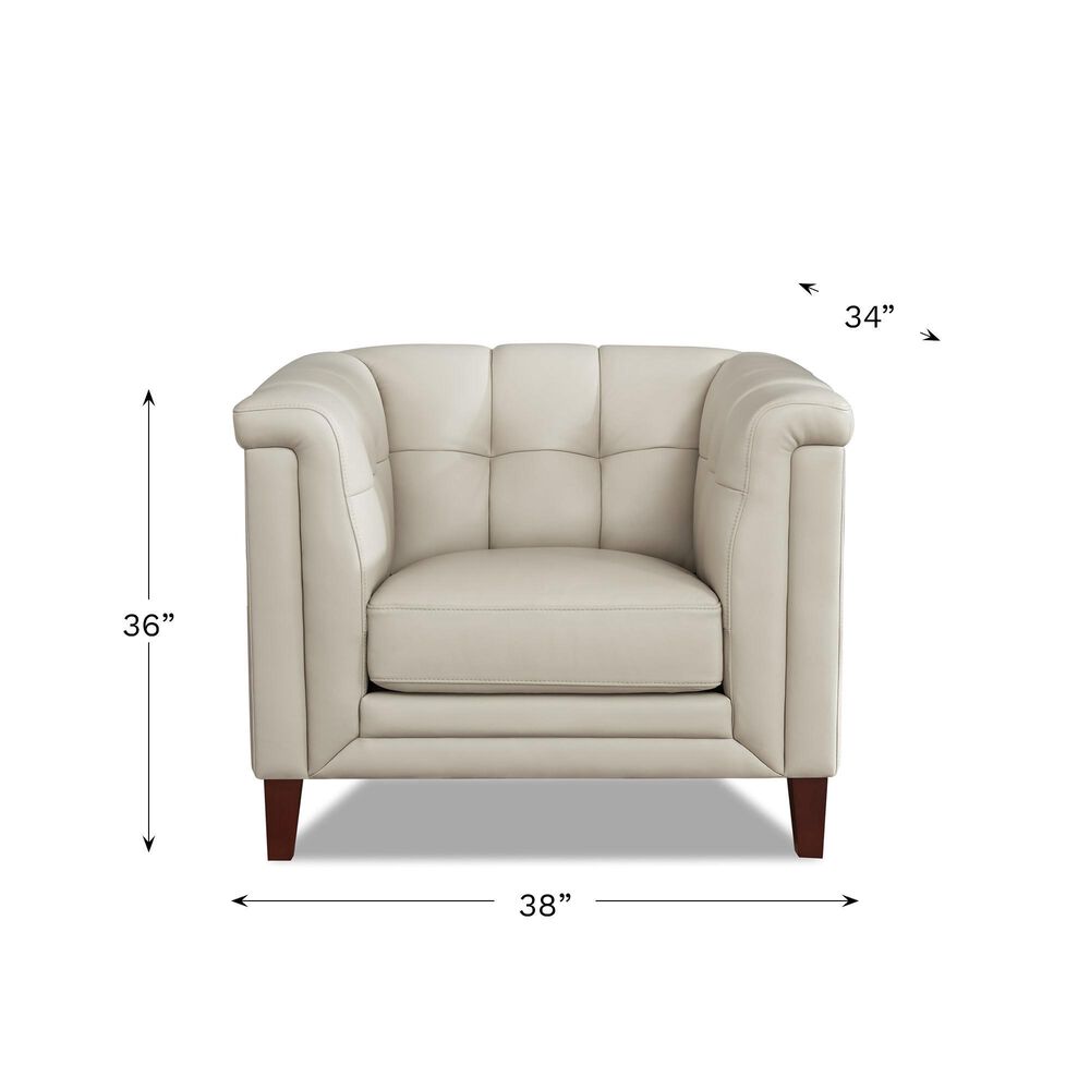 Hydeline Arvo Leather Accent Chair in Vanilla White, , large