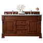 James Martin Vanities Brookfield 60" Double Bathroom Vanity in Warm Cherry with 3 cm Eternal Jasmine Pearl Quartz Top and Rectangle Sinks, , large