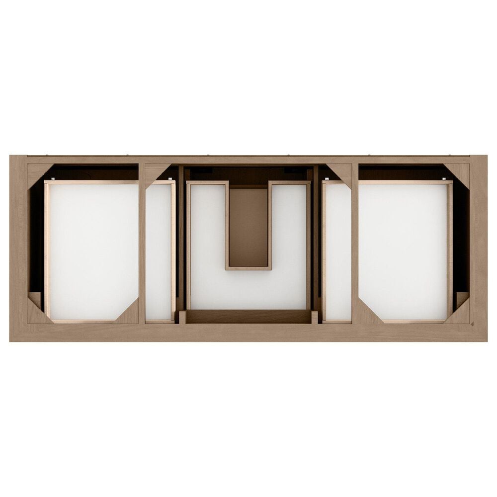 James Martin Vanities Brookfield 60&quot; Single Bathroom Vanity in Pecan with 3 cm Arctic Fall Solid Surface Top and Rectangular Sink, , large
