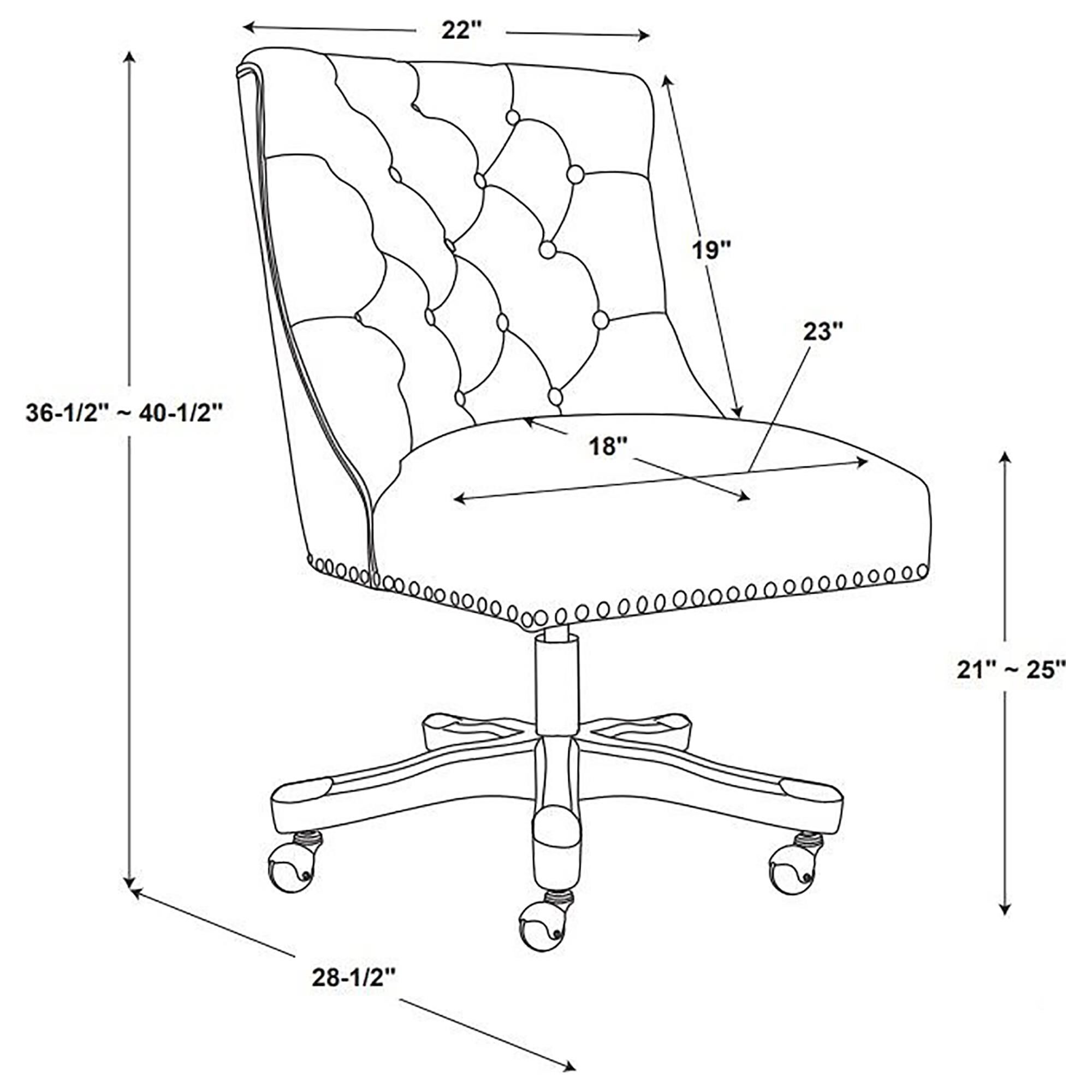 Linden Boulevard Empress Della Office Chair in Grey