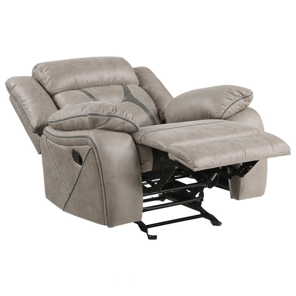 Steve Silver Tyson Manual Glider Recliner in Grey, , large