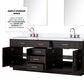 Lexora Home Abbey 84" Double Bathroom Vanity in Black Oak with 2 cm White Carrara Marble Top and Rectangular Sinks, , large