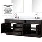 Lexora Home Abbey 84" Double Bathroom Vanity in Black Oak with 2 cm White Carrara Marble Top and Rectangular Sinks, , large