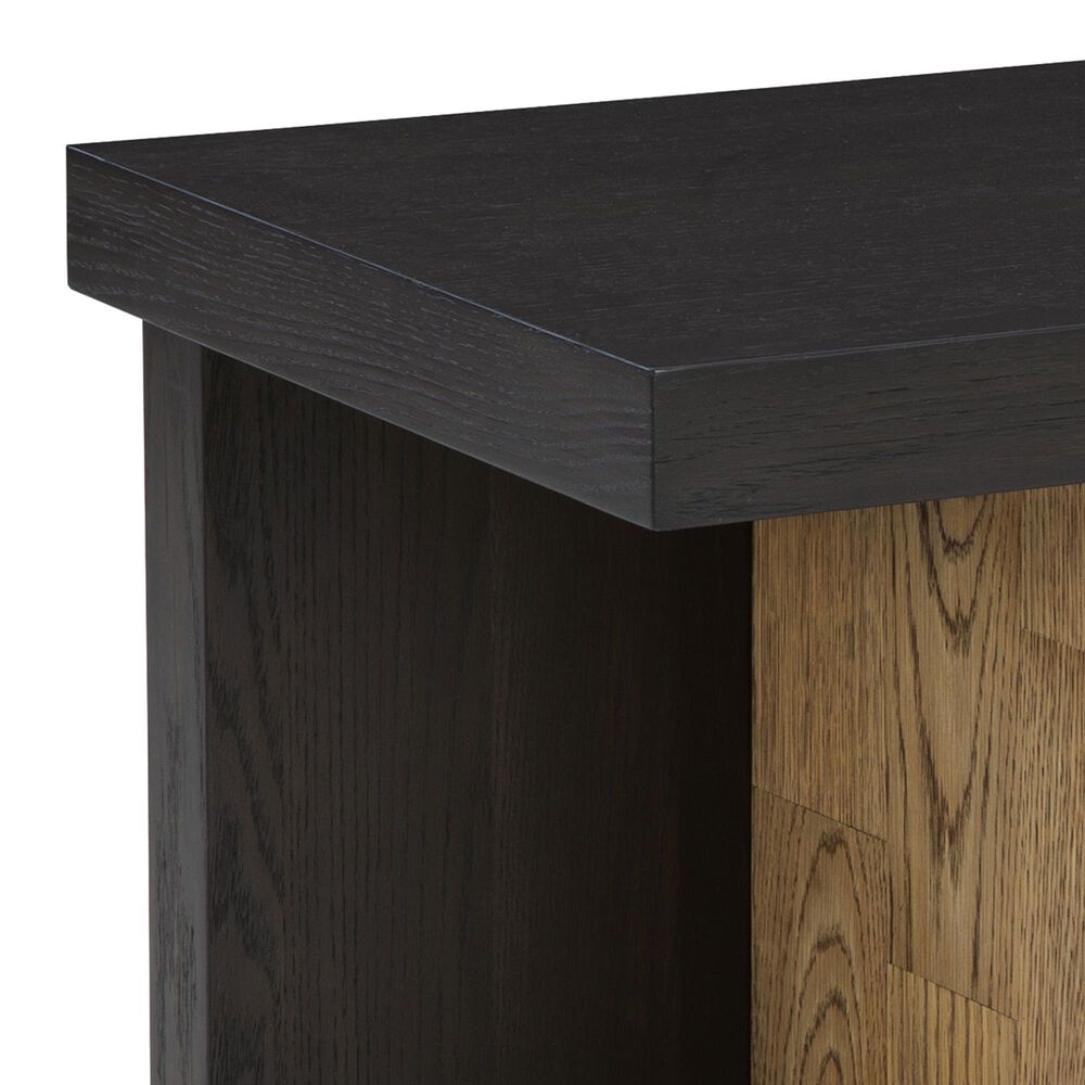 Ashley Kocomore Chairside End Table in Dark Warm Brown and Light Natural Oak, , large