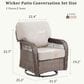 Hearth and Haven Outdoor Swivel Glider Chair with Beige Cushion in Brown (Set of 2), , large