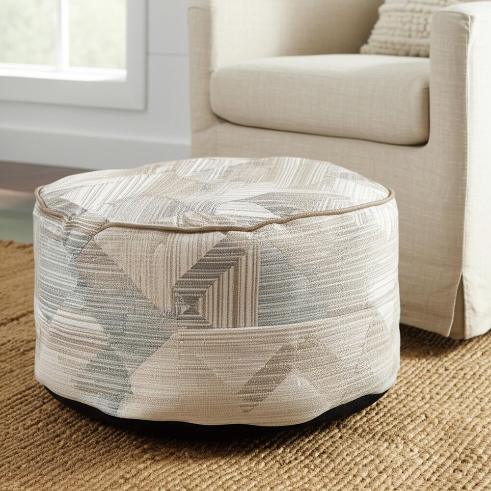 Howard Elliott Prisma Foot Pouf in Natural, , large