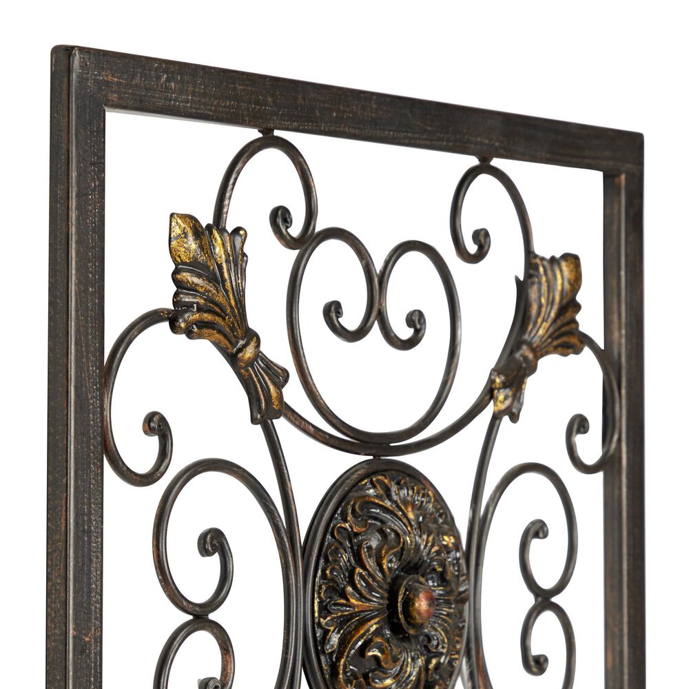 Maple and Jade 16&quot; x 16&quot; Rustic Wall Decor in Gold and Black &#40;Set of 4&#41;, , large