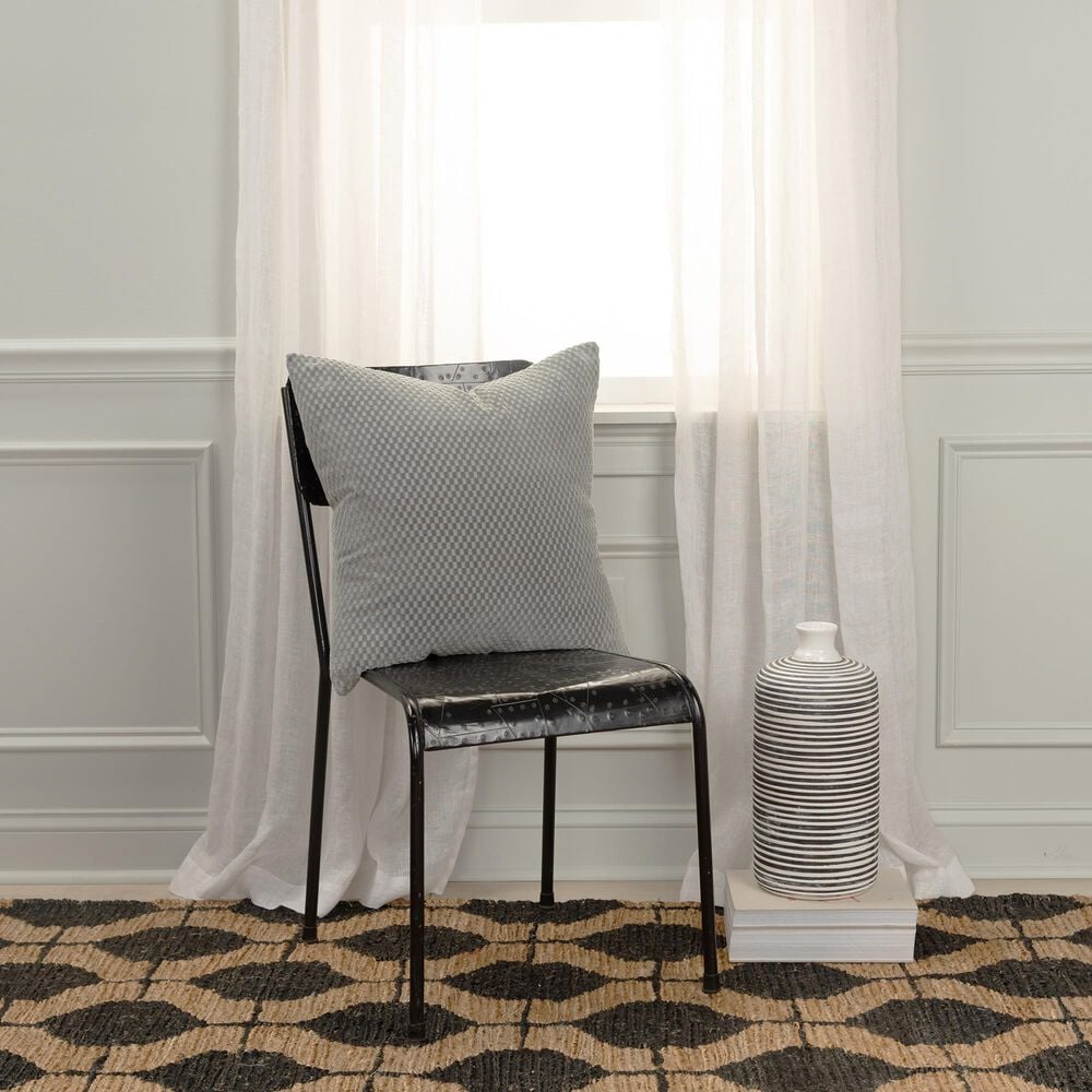 Rizzy Home 20&quot; x 20&quot; Geometric Down Filled Throw Pillow in Grey, , large