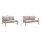 Linon Home Decor Teagon Outdoor Loveseat with Beige Cushions in Natural (Set of 2), , large