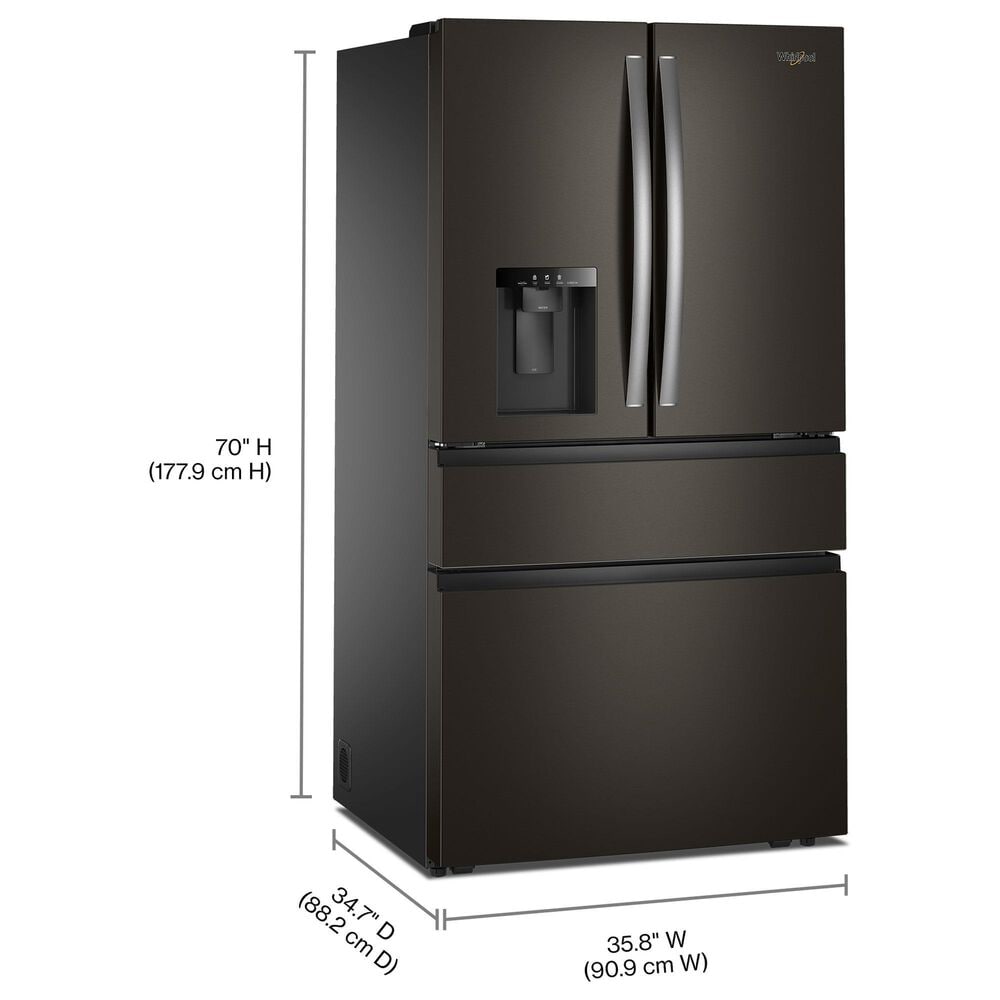 Whirlpool 29 Cu. Ft. French Door Refrigerator with Reach Through Handles in Fingerprint-Resistant Black Stainless Steel, , large