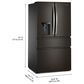 Whirlpool 29 Cu. Ft. French Door Refrigerator with Reach Through Handles in Fingerprint-Resistant Black Stainless Steel, , large