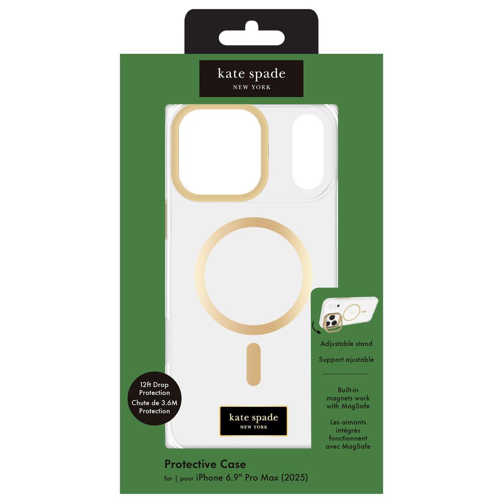 Kate Spade Protective MagSafe Case with Stand for iPhone 17 Pro Max in Icon Clear, , large
