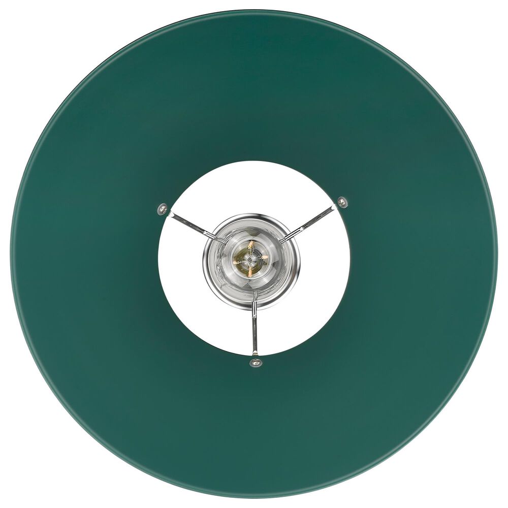 Golden Lighting Orwell 1-Light Wide Large Pendant with Pine Green Shade in Chrome, , large