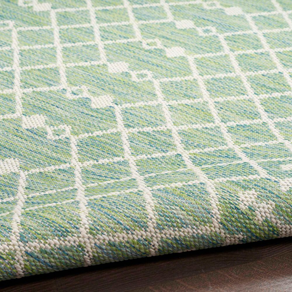 Nourison Positano Southwestern Blue and Green 4&#39; x 6&#39; Indoor/Outdoor Area Rug, , large