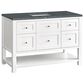 James Martin Vanities Breckenridge 48" Single Bathroom Vanity in Bright White with 3 cm Parisien Bleu Quartz Top and Rectangular Sink, , large