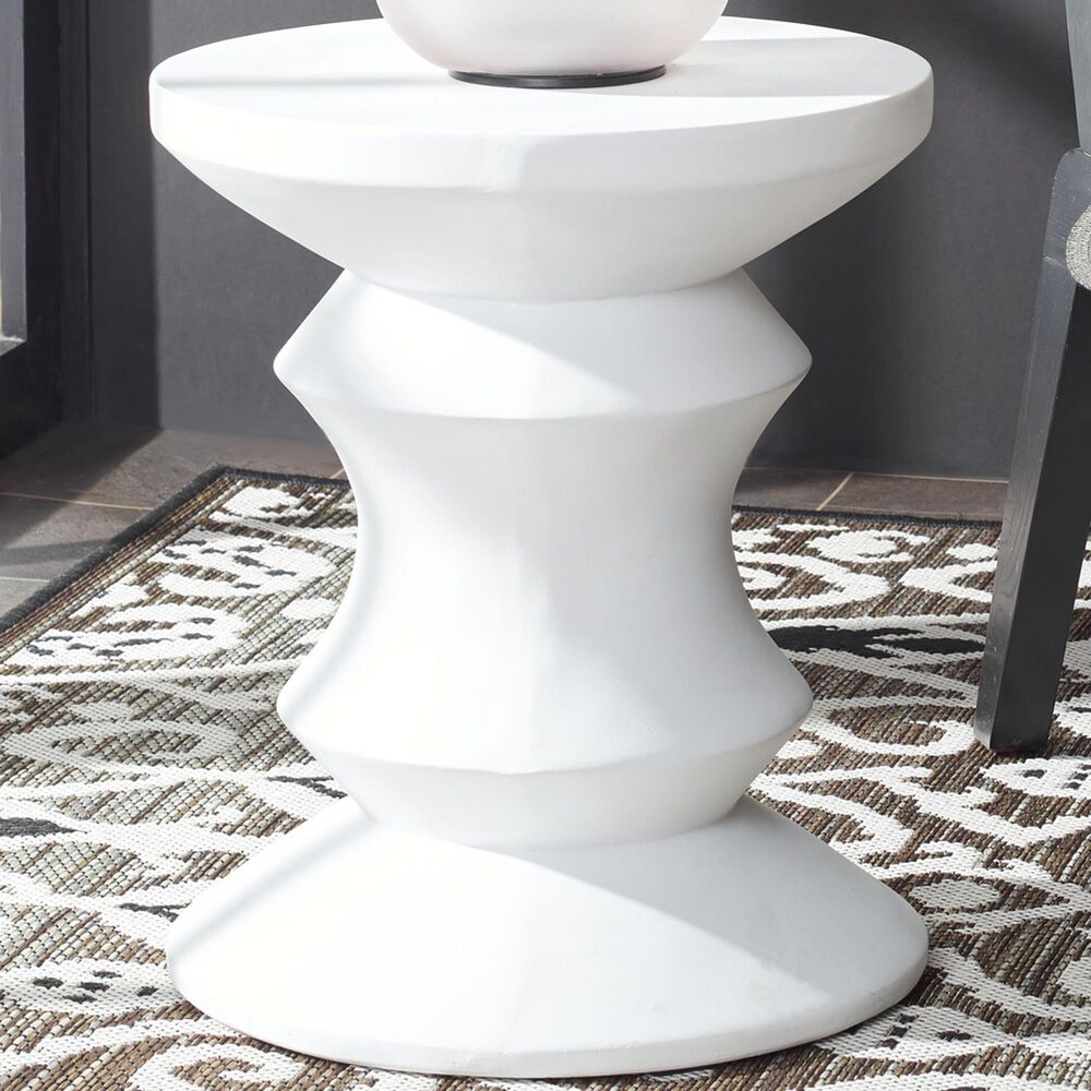 Safavieh Palmdale Patio Accent Stool in Ivory, , large